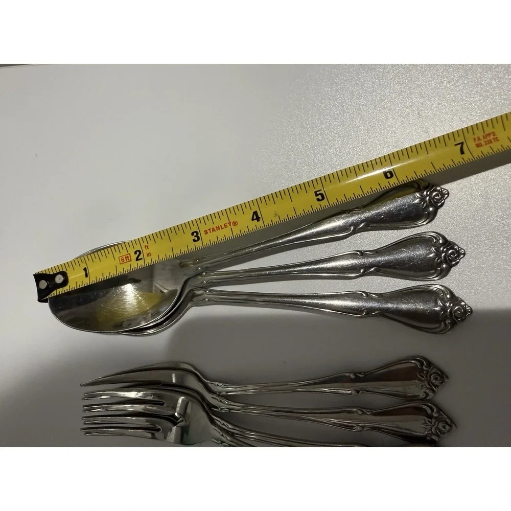 7 Oneida Arbor Rose True Rose 1881 Rogers Spoons‎ Forks Stainless Flatware B